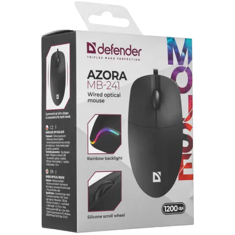 Мышь DEFENDER Azora MB-241 черный 52241